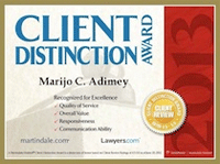 Client Distinction Award 2013, Marijo C. Adimey