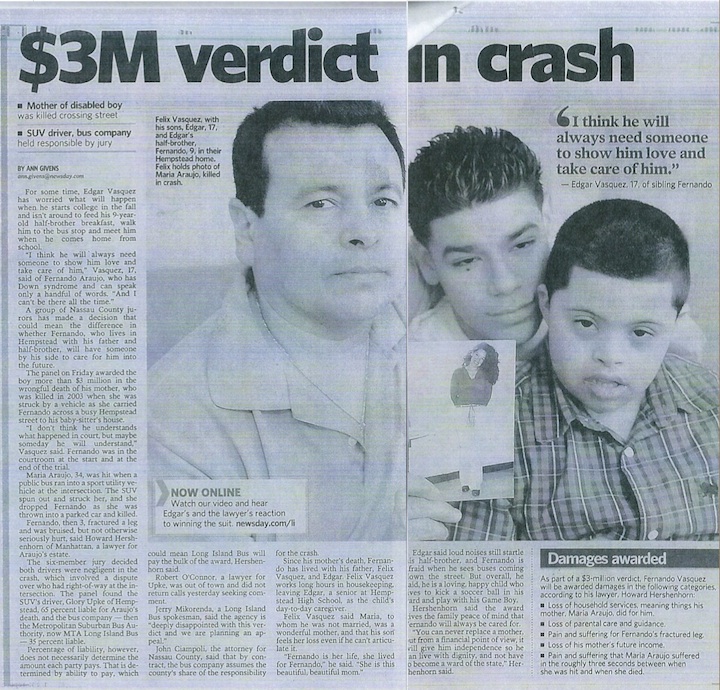 $3M Verdict in Crash - Newsday